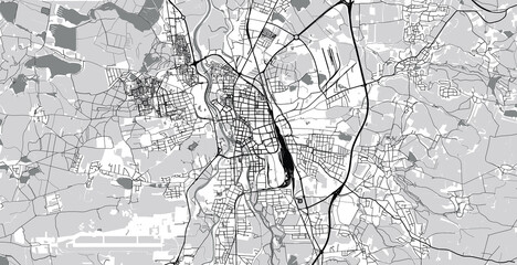 Urban vector city map of ceske budejovice, Czech Republic, Europe