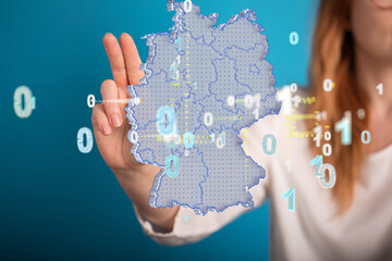Abstract of germany map network, internet and global connection concept