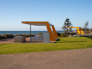 Picnic facilities on the ocean foreshore in Geraldton, Western Australia