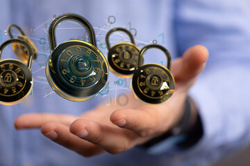 Protection network security computer and safe your data concept