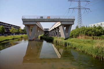 Nesselande metro station as part of a new district of the expansion of the city of Rotterdam