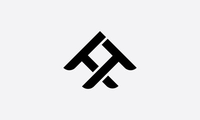 Creative TT letter logo design vector template black and white background