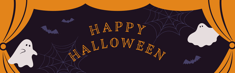 vector background with halloween illustrations for banners, cards, flyers, social media wallpapers, etc.