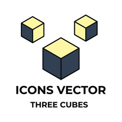 Cube icons symbol vector elements for infographic web