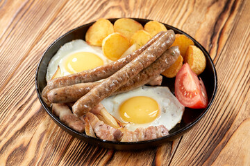 breakfast with sausage and potato