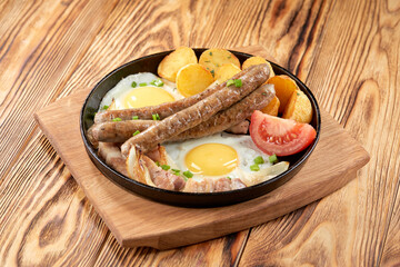 breakfast with sausage and potato