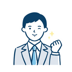 ガッツポーズをするビジネスマン