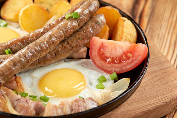 breakfast with sausage and potato