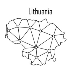 Lithuania map icon, vector illustration in black color on white background.