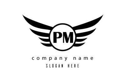 PM wings latter logo
