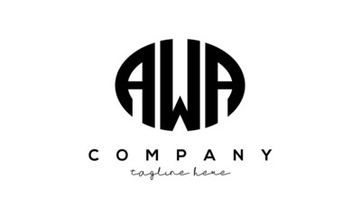AWA three Letters creative circle logo design - obrazy, fototapety, plakaty