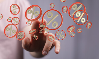 percent sign percentage icon interest rate.