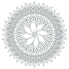 Printable Doodle flowers in monochrome for coloring page, cover, wedding invitation, greeting card, wall art isolated on white background. Hand drawn sketch for an adult anti stress coloring page.