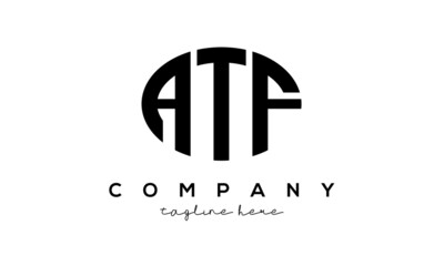 ATF three Letters creative circle logo design - obrazy, fototapety, plakaty