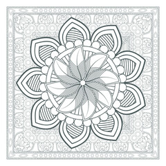 Printable Doodle flowers in monochrome for coloring page, cover, wedding invitation, greeting card, wall art isolated on white background. Hand drawn sketch for an adult anti stress coloring page.
