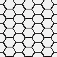 fabric Seamless hexagons pattern. White and black geometric texture and background. Vector art.