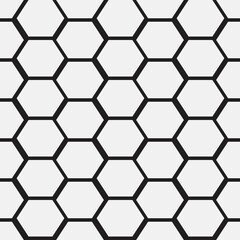 fabric Seamless hexagons pattern. White and black geometric texture and background. Vector art.