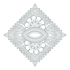 Printable Doodle flowers in monochrome for coloring page, cover, wedding invitation, greeting card, wall art isolated on white background. Hand drawn sketch for an adult anti stress coloring page.