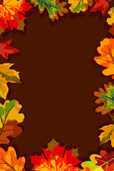 Autumn vector frame with leaves