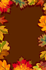 Naklejka na ściany i meble Autumn frame with leaves