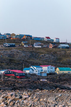 Rows of houses, city of iqaluit, Canada.