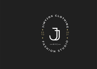 Minimalist Initial J letter logo design template, vintage style, Vector illustrations