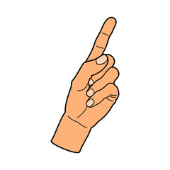 Forefinger hand gesture vector illustration