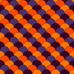 Fototapeta premium Seamless scales pattern. Japan traditional ornament. Ethnic embroidery. Repeated scallops. Fish scale. Repeat scallop shapes background. Squamata tiles. Japanese sashiko uroko motif. Squama wallpaper.