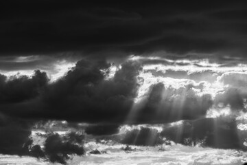 Fototapeta premium Image of colorful evening sky with light clouds