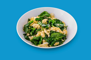 Stir-fried Malindjo leaves with Egg