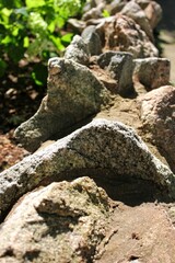 Stone wall with rough rocks