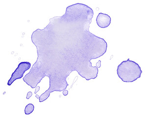 Light purple watercolor stain on white background