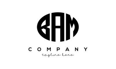 BAM three Letters creative circle logo design