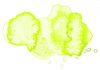 Beautiful light green abstract watercolor stain with splash splash stains