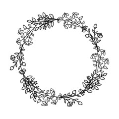 Wild Flowers Wreath Hand Draw