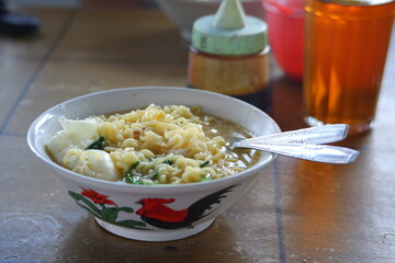 a bowl of noodle soup