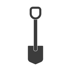 Shovel icon. Spade black silhouette. Vector isolated on white