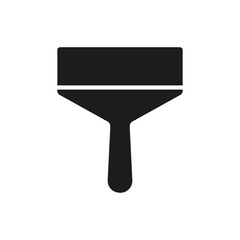 Scraper icon. Spatula outline trowel work tool. Black silhouette repair and built symbol. Vector isolated on white.