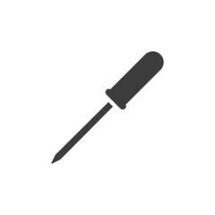 Screw driver icon. Repair black silhouette pictogram. Vector isolated on white	
