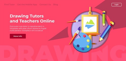 Drawing tutors and teachers online, website page