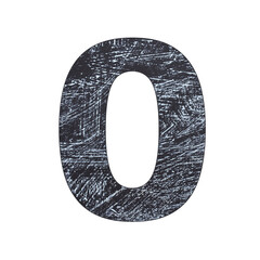 Zero - Number written with chalk on the blackboard © Luis Echeverri Urrea