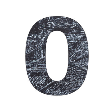 Zero - Number written with chalk on the blackboard