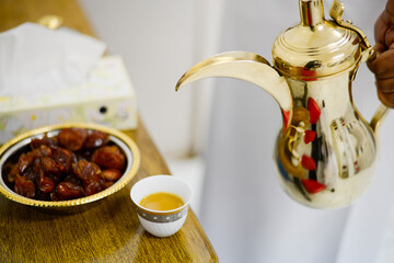 Serving an Arabic coffee