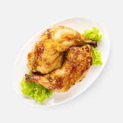 chicken legs on white background