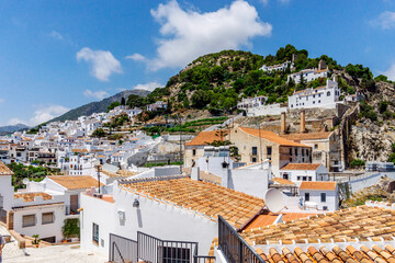 Picturesque town of Frigiliana located in mountainous region of Malaga, Andalusia, Spain