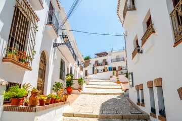 Picturesque town of Frigiliana located in mountainous region of Malaga, Andalusia, Spain