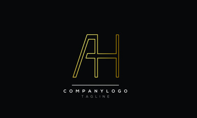 Abstract Letter Initial AH HA A H Vector Logo Design Template.
