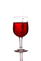 Wine glass on white background.