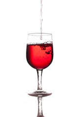 Wine glass on white background.