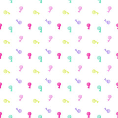 Candy-colored transparent satellite dish pattern on a white background.Vector illustration flat design in seamless style For use as a fabric pattern, gift wrapping paper , kids card or wallpapers.